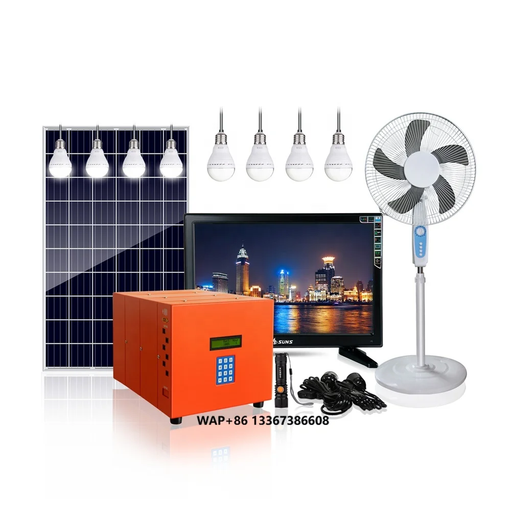 Pay As You Go Portable Indoor Lighting Rechargeable Solar System 80W 100W 120W Solar Home Kits Off-grid Solar Power System