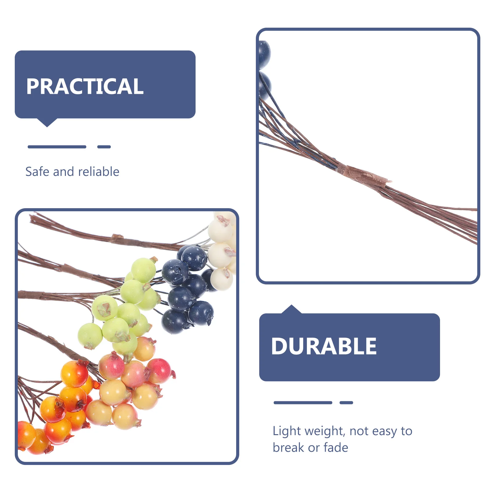 

5 Pcs Simulation Berries Decoration Artificial Pomegranate Stems Branches Faux Pomegranates Christmas Tree Colorful Foam