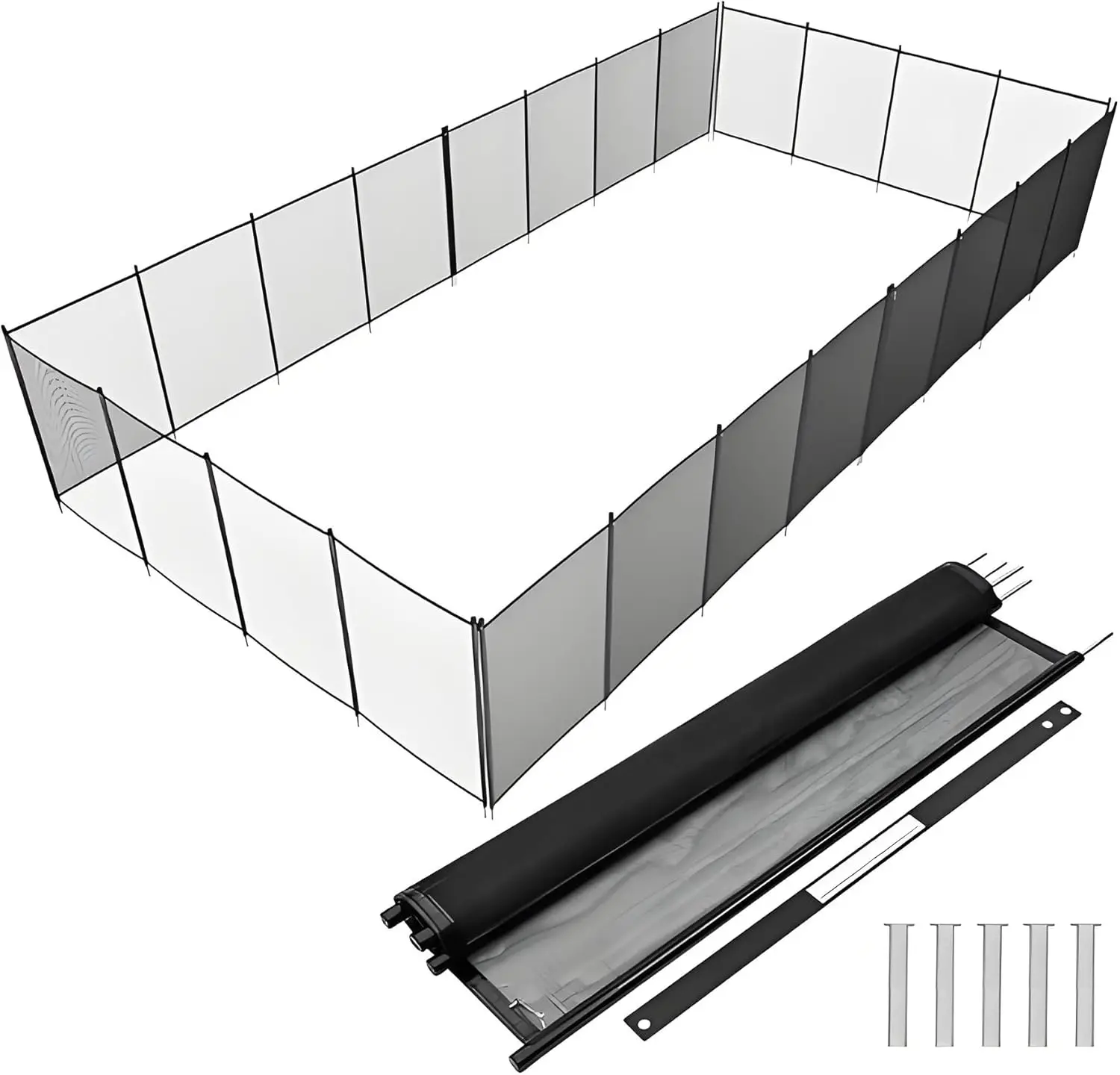 

Pool Safety Fence 4Ft x 60Ft, Swimming Pool Fence in Ground Pool Fencing, Black