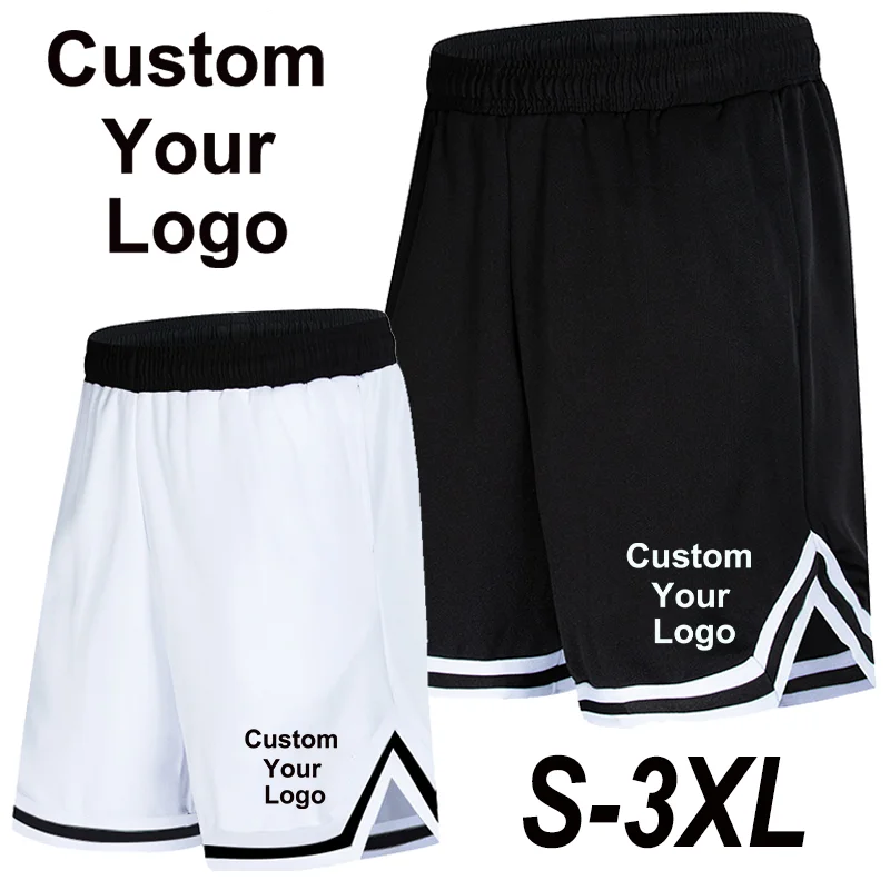 Shorts de jogging masculino movimento solto, calção de basquete, logotipo personalizado, verão