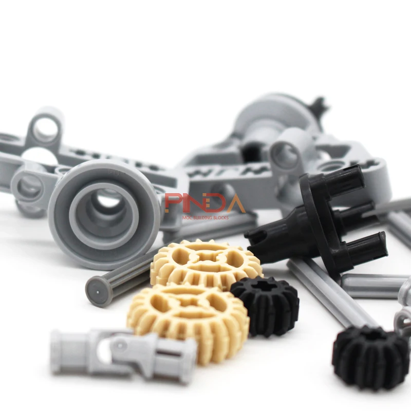 16 PCS Suspension Drive Axle Steering MOC Building Blocks Parts Kit 92908+92909 Compatible High-Tech Car Small Particles Bricks