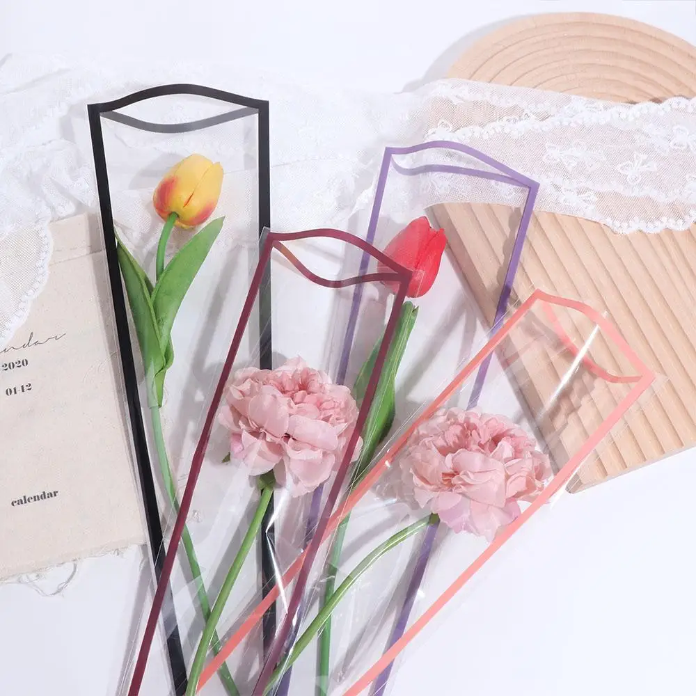 50PCS Transparent Flower Packaging Bag Waterproof Plastic Bag Wrapping Paper Package Supplies Bouquet Packing Material Wedding view 6