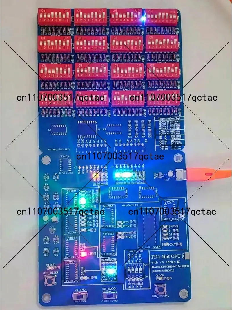 4Bit TD4 CPU DIY Learning Kit 74 Series Chip Logic Circuit Design Board