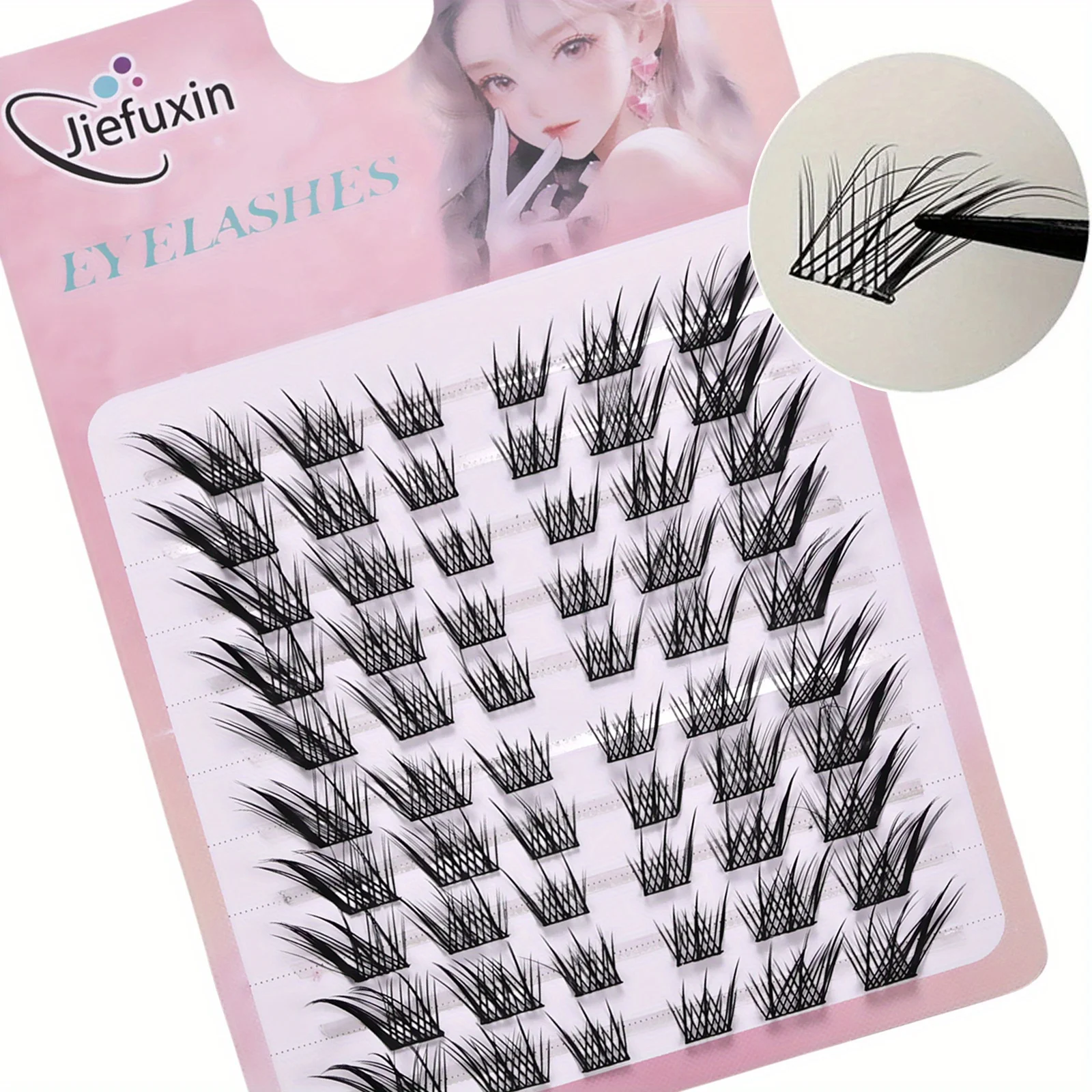Soft Individual Reusable Cluster Lashes 10 Rows DIY False Eyelashes Festival Social Media Portrait Daily Eye Glam Look