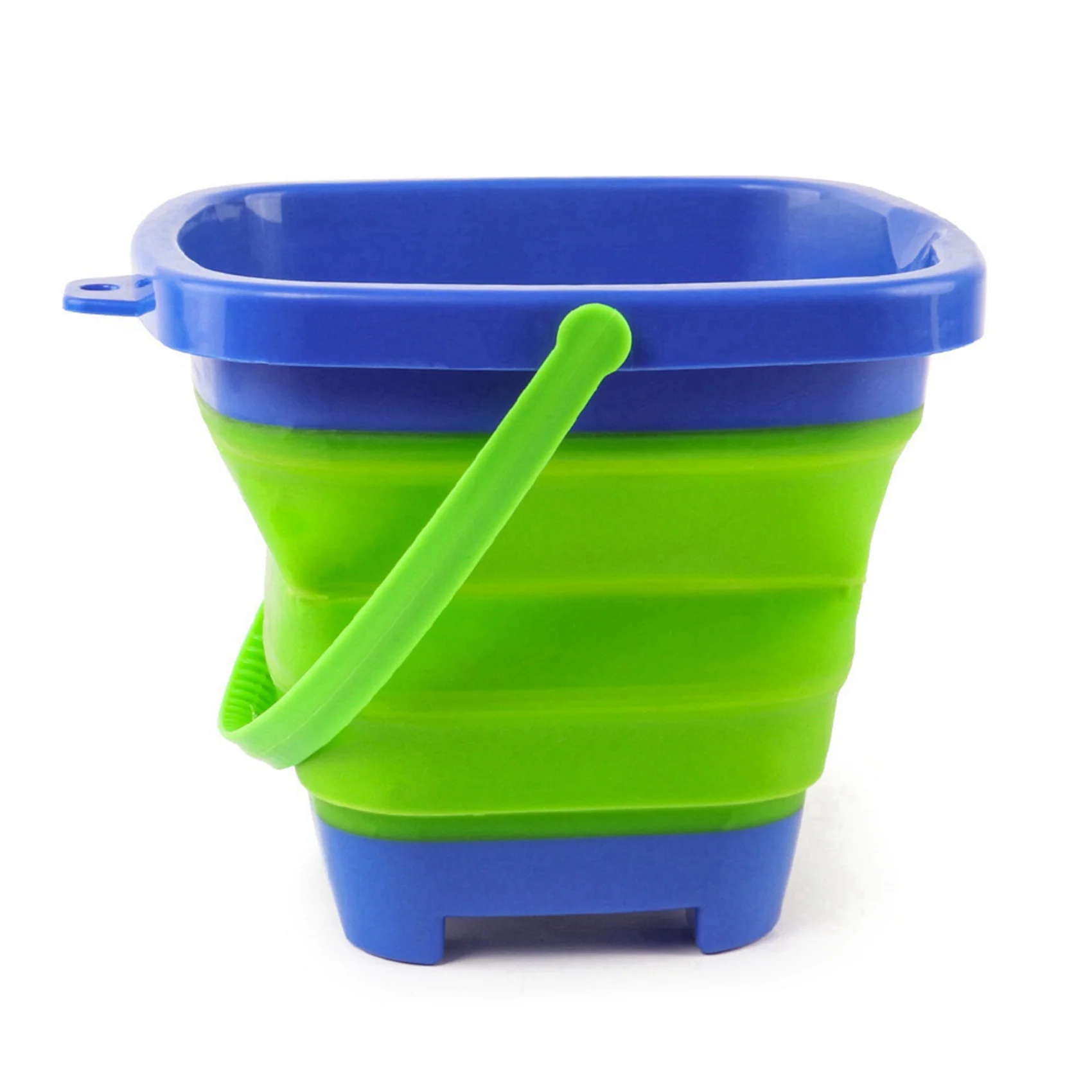 6PCS Foldable Bucket Foldable Pail Bucket Sand Buckets Silicone Collapsible Bucket For Kids Beach Play Camping 2L