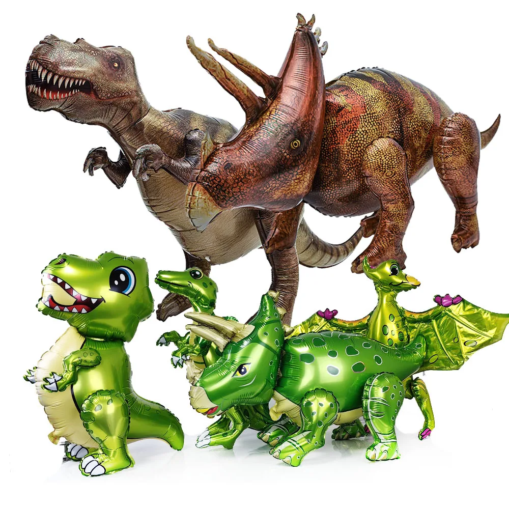 Ballons sur pied dinosaure Jurassic World, décoration d'anniversaire Dino, gonflable tyrannosaure Rex Triceratops ptérosaure
