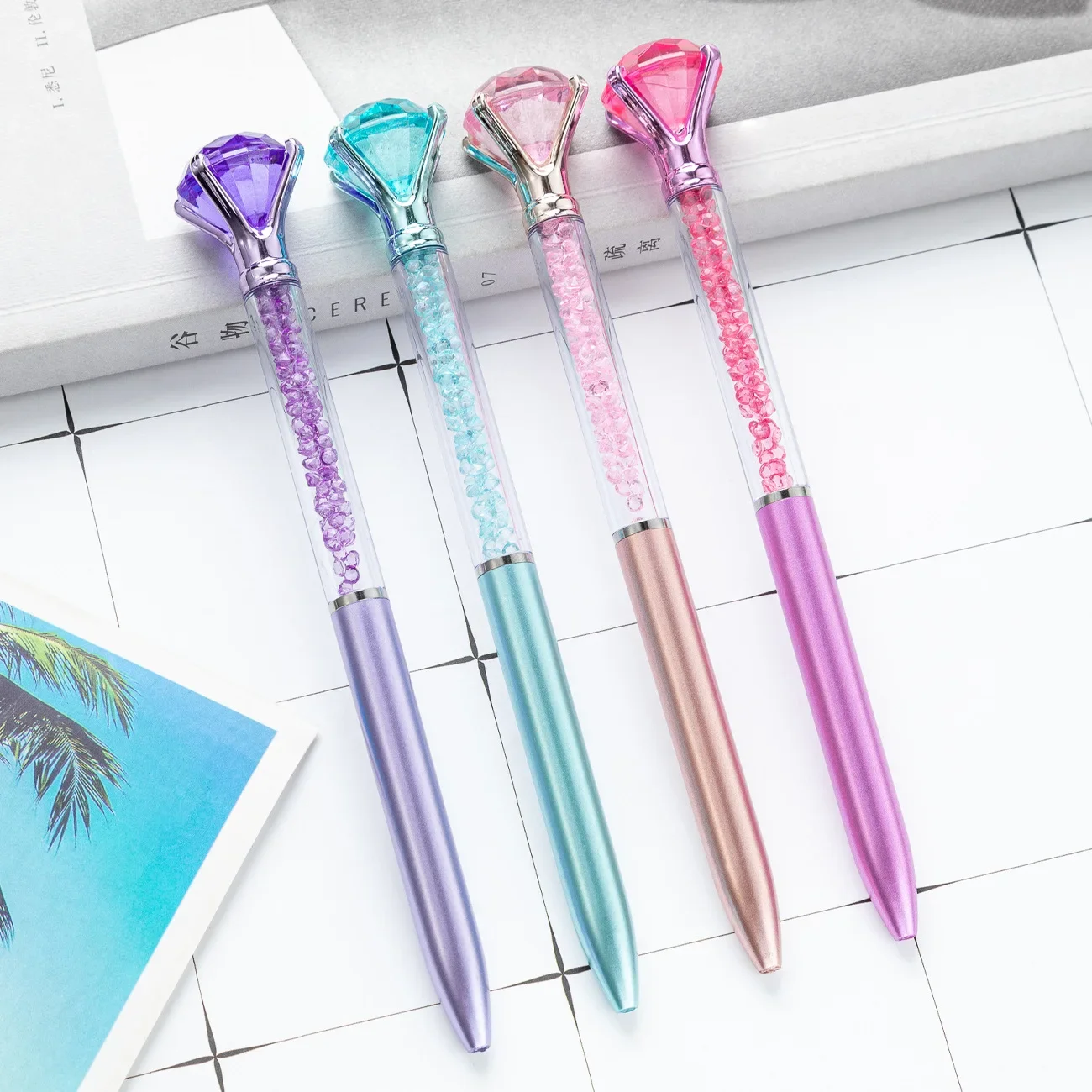 1 Pieces Stationery Originality Ballpoint Pen School Office Supplies Cute Kawaii Creative Sweet Lovely Pretty Diamond Funny Pens