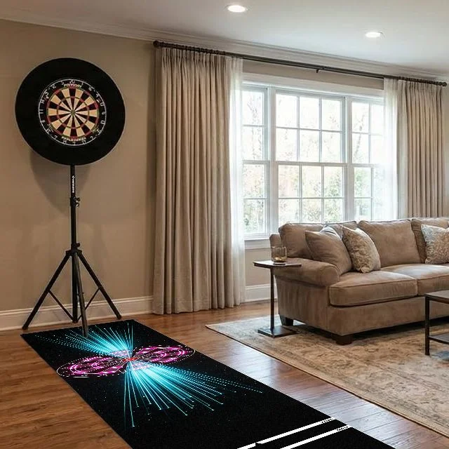 VIKAMA Laser Beam Target Dart Mat Standard Throwing Lines Non Slip Thick Carpet For Dartboard Floor Protection