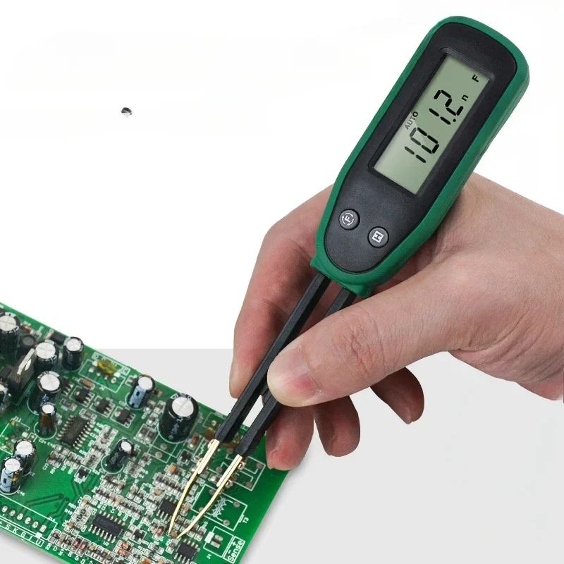 Tester LCD Display Auto Range Capacitance Resistance Continuity Diode Check Data Hold Rotable Tweezer Pin Multimeter