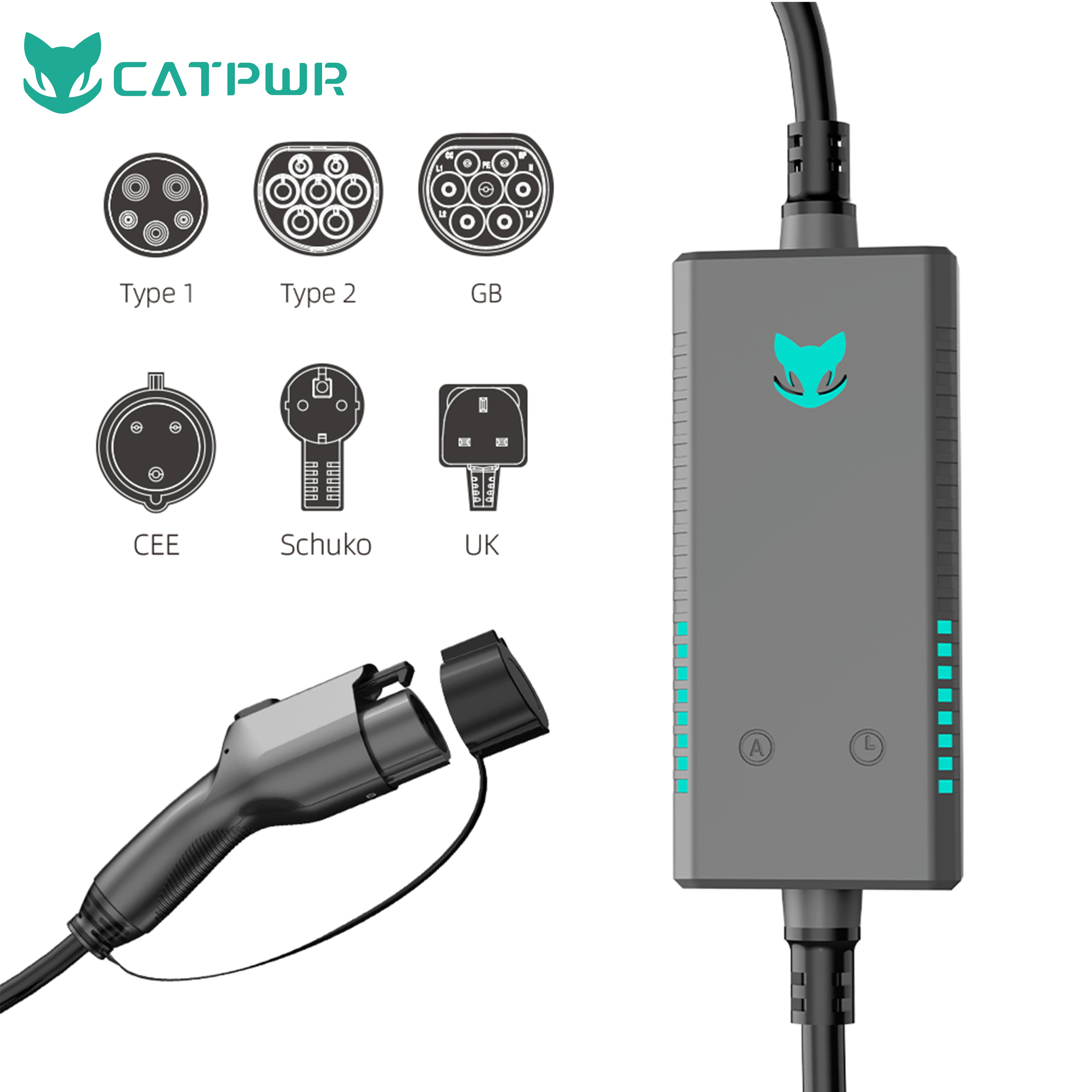 3.5kw 7kw 16A 32A Type 1 Type 2 GBT Mobile Level 2 Ev Charger Ac Station Car Manufacture Portable Electric Vehicle Charger