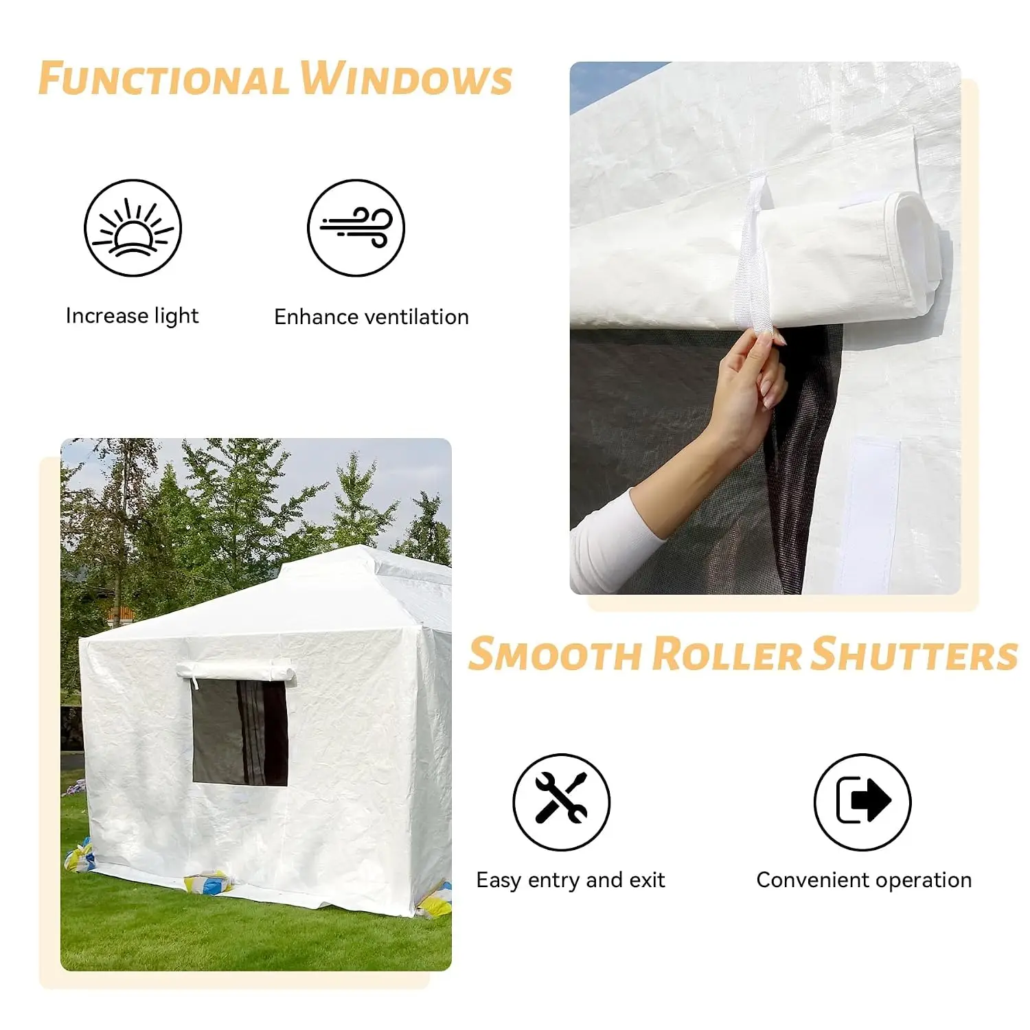 12x12 FT Gazebo Cover for Hardtop with Sidewalls & Mesh Windows, All-Season Universal Replacement Canopy, White, Customized