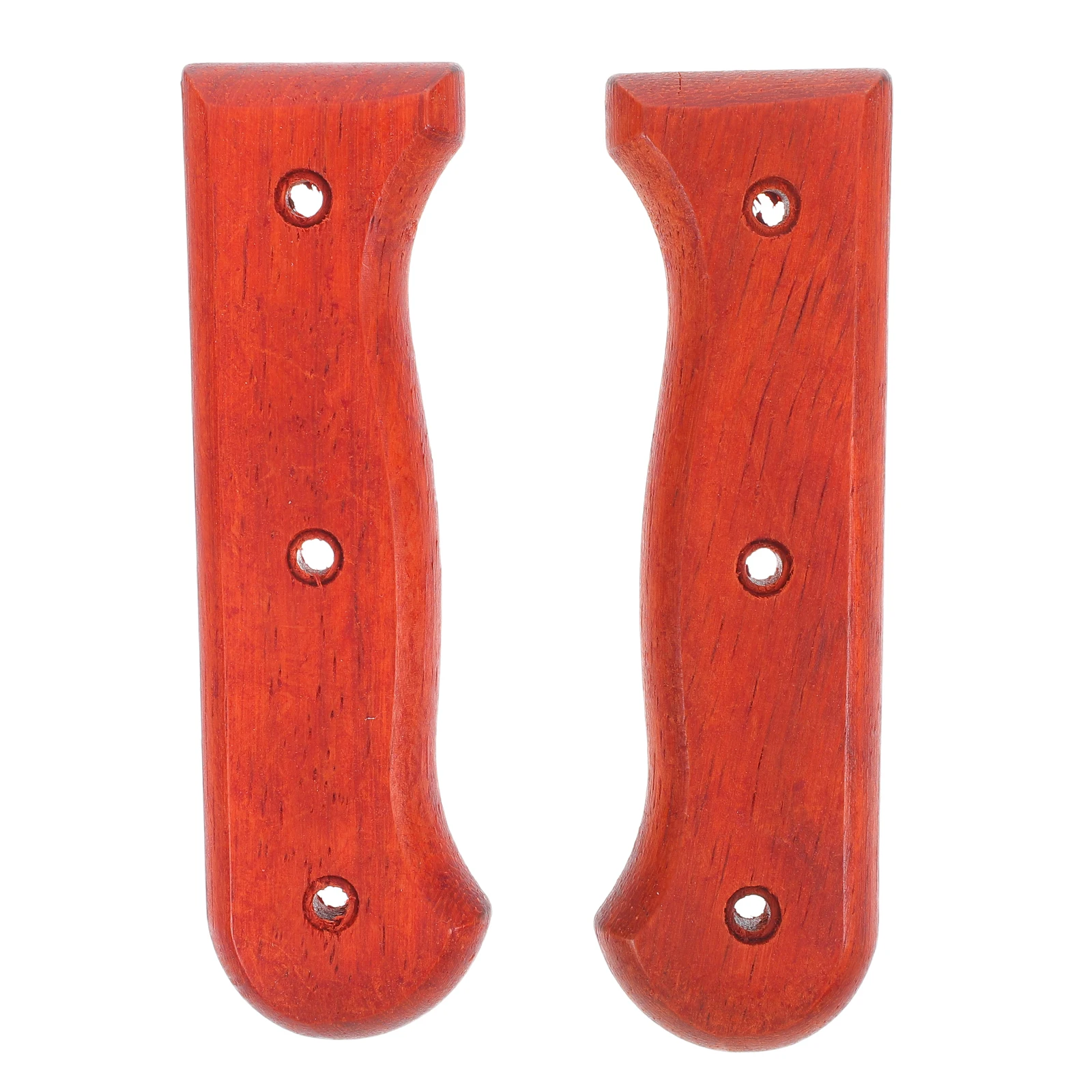 

1 Pair Red Pear Wood Chef Knife Handle Replacement Durable Wooden Grip For Kitchen Chopper Diy Knife Making Repair Kit Long