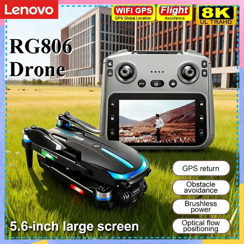 

Lenovo RG806 Max Aerial Drone 8K Camera 5.6in Remote Control Screen GPS Brushless Motor Obstacle Avoidance Aircraft