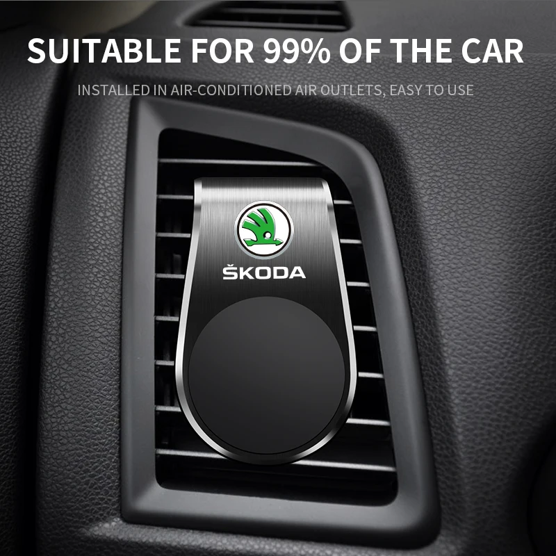 New Car Magnetic L-shaped Car Dedicated GPS Phone Holder For Skoda Octavia MK2 MK1 2 3 A5 A7 A8 Fabia Karoq Superb Rapid Kamiq