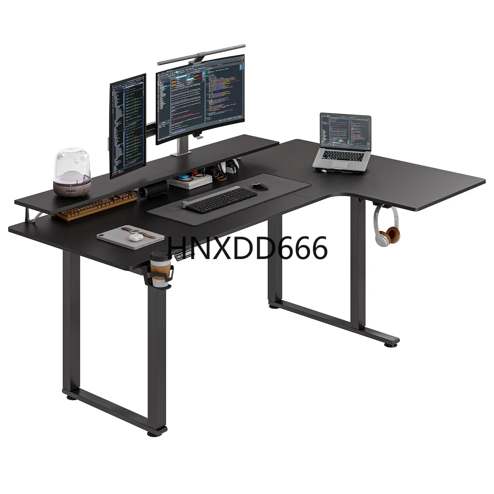 L Shaped Standing Desk, 63/71x43 Inch L Shaped Stand Up Desk with 2 Adjustable Monitor Shelves, Dual Motor and Memory Controller