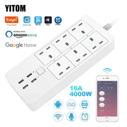 Smart Wifi Power Strip 6 UK Outlets Plug 4 USB Charging Port Timing with Bluetooth control  Alexa Google Home Assistant