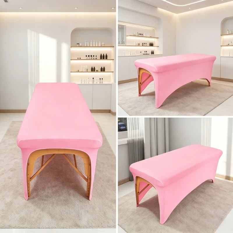 Hochelastische Schönheitssalon-Tischdecke Atmungsaktives Dehnbares Passgenaues Massageliegen-Laken Maschinenwaschbare Einfarbige Spa-Tischdecke – Detail 12