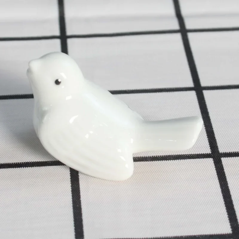 Set of 2 Miniature Zakka Ceramic Birds - Cute Room Decor Photographic Props
