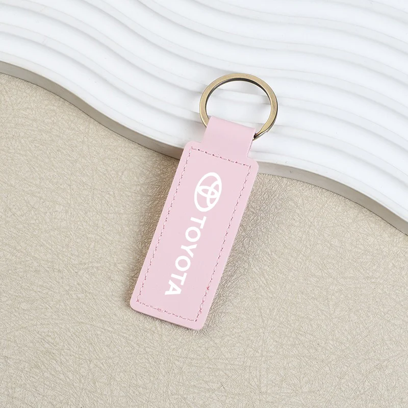 سلسلة مفاتيح جلدية للسيارة كيرينغ نمط جديد بسيط لتويوتا كورولا كامري Rav4 يارس هايلكس بريوس أوريس شر أفينسيس سباق ميراي #4