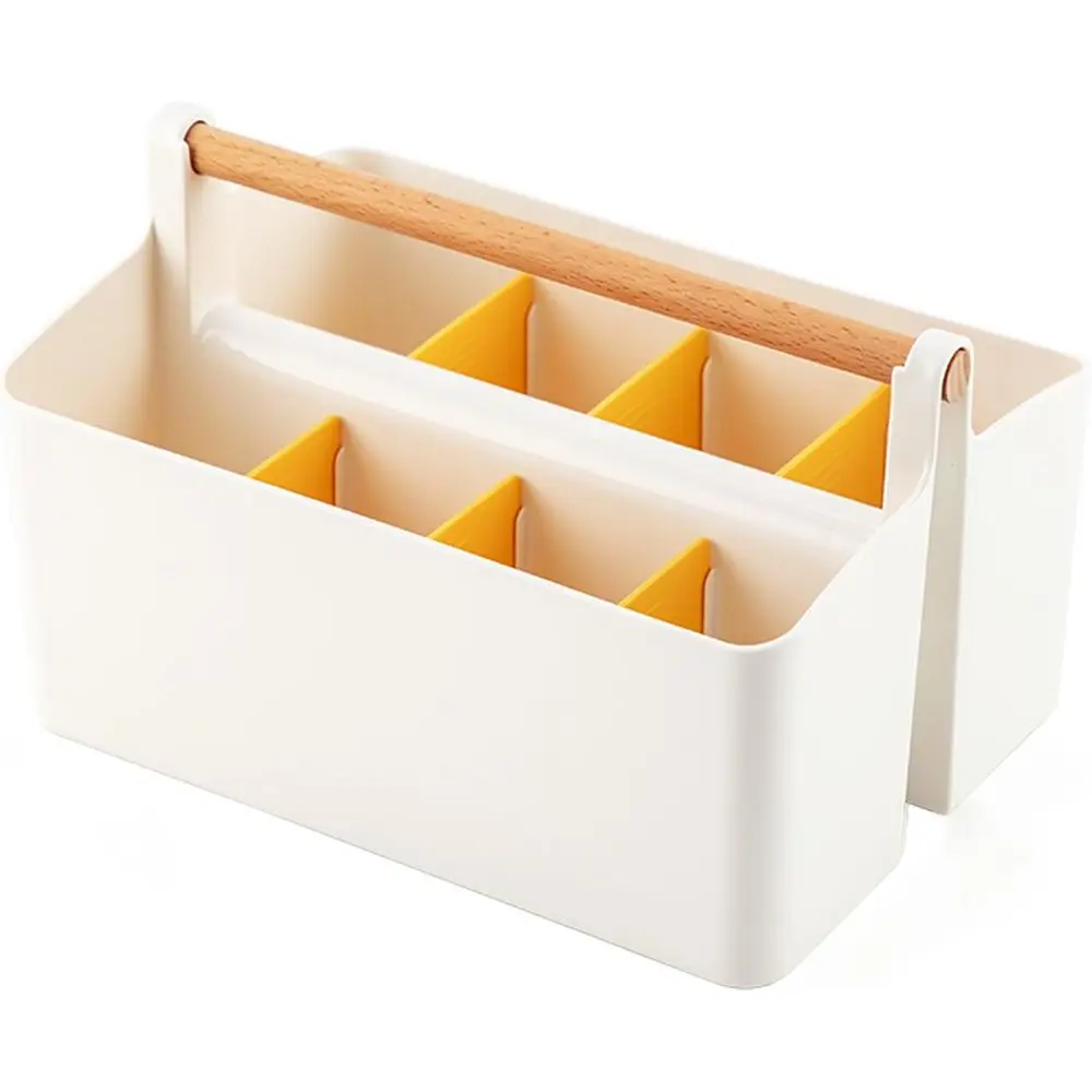

Art Caddy Organizer with Handle, Marker Organizer, Art Supply Storage Organizer with Adjustable Dividers, Portable Storage Bin f