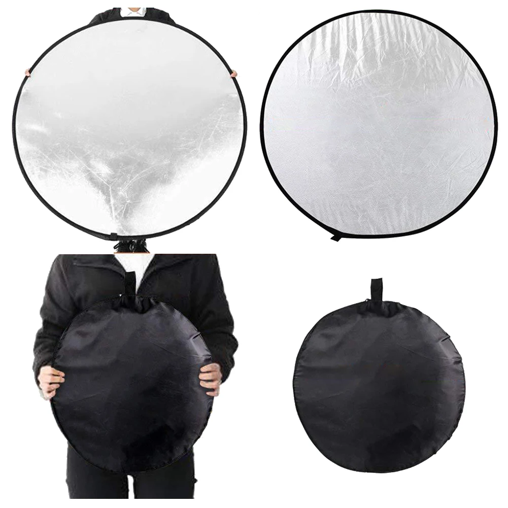 60cm/80cm 5-in-1 Photography Reflector Collapsible Light Reflectors Round Reflector Multi-Disc Photo Reflector for Studio