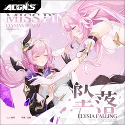 Anime Game Honkai Impact 3 Elysia Theme Cosplay Colored Paper Stand Figure Model Plate Metal Badge Brooch Pins Laser Ticket