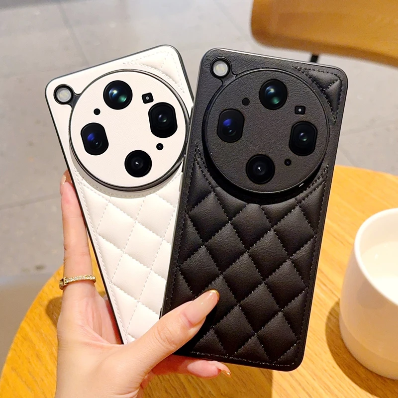Grid Pattern For OPPO Find X9 Ultra Phone Case Fashion PC Shell Solid Color Protective Shockproof Back Cover