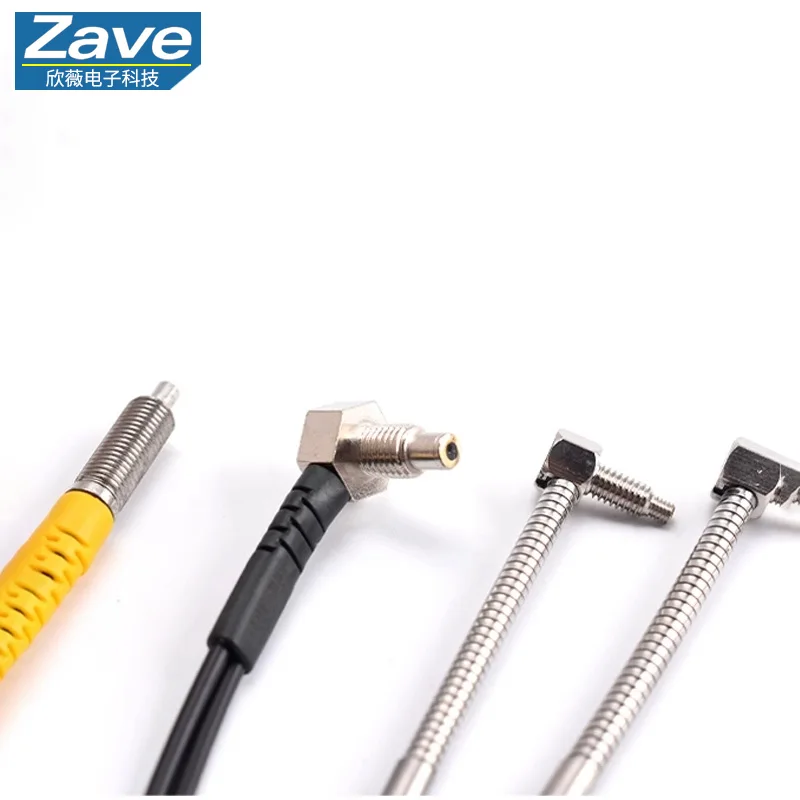 Fiber Optic Cable Sensor (M3/M4/M6), Straight/Elbow/L-Type Probe, Through-Beam/Diffuse Reflection Fiber Amplifier Sensing Cable