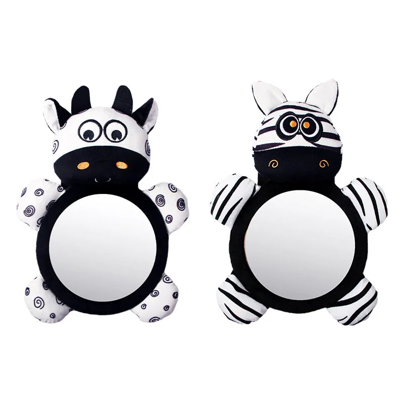 Black White View Back Seat Mirror Baby Car Mirror Safety Seat Headrest Rearview Mirror Baby Facing Rear Ward Car Kids Monitor