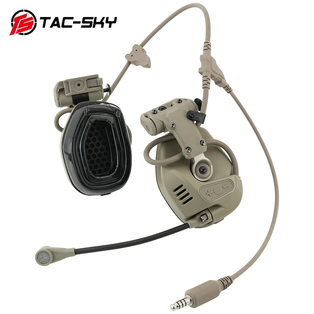 TS TAC-SKY RAC Tactical Helmet ARC Rail Mount version silicone earmuffs walkie-talkie headset RAC Tactical Headset