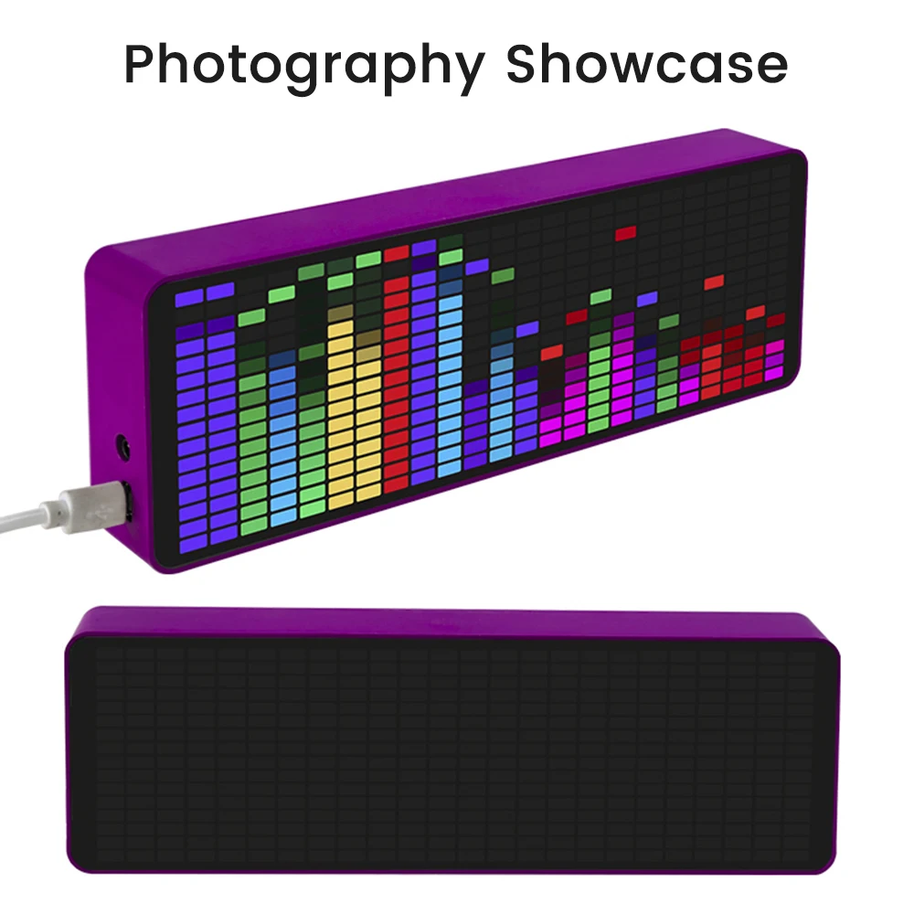 Abbagliante display dello spettro musicale RGB Pickup LED Luce ambientale Orologio elettronico Controllo del suono Indicatore del livello dello spettro Luce del ritmo