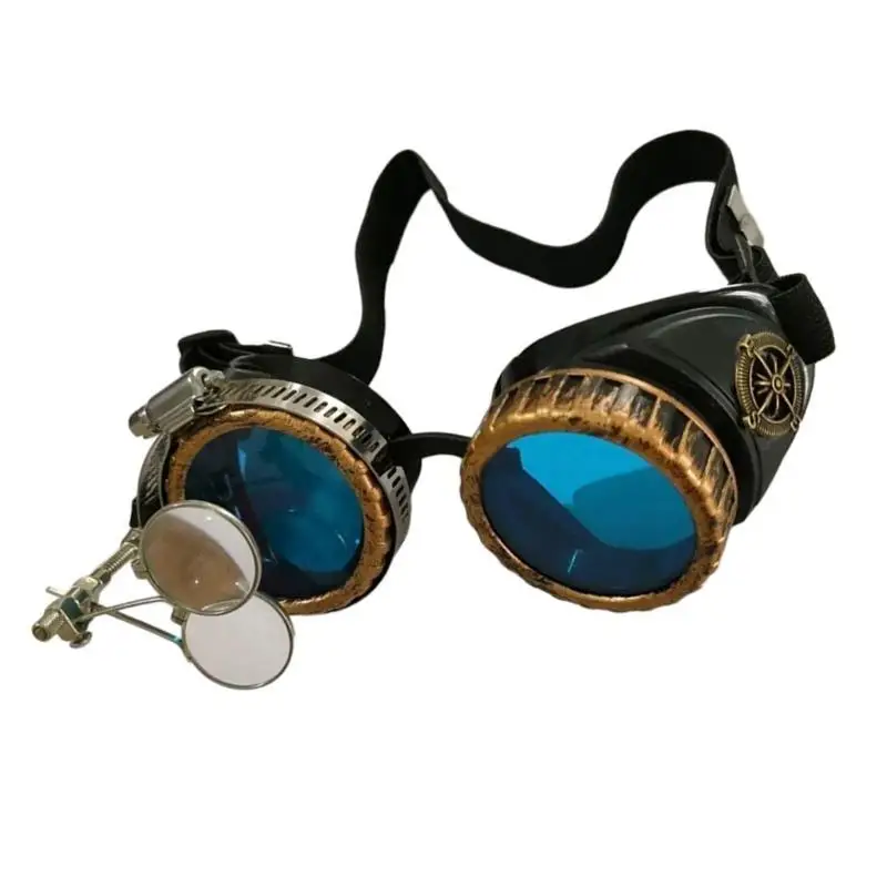 652F Vintage Steampunk Brille Gläser Halloween Gesichtsmaske Neuheit Lustige Brillen Cosplay Kostüm Punk Gothic Brillen