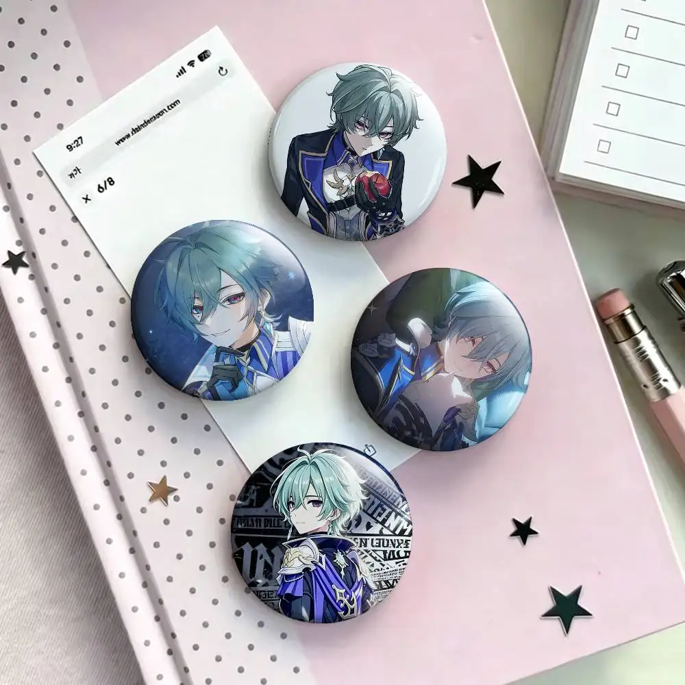 Genshin Impact Cryo L-Lohen Polearm Laser Badge Applicable For Backpack Clothes Hats Decor Creative Accessories