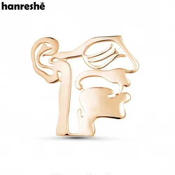 Hanreshe Medical ENT Skull Brooch Pin Simple Classic Doctor Nurse Hospital Lapel Clothes Badge Medicine Jewelry Decoration Gift