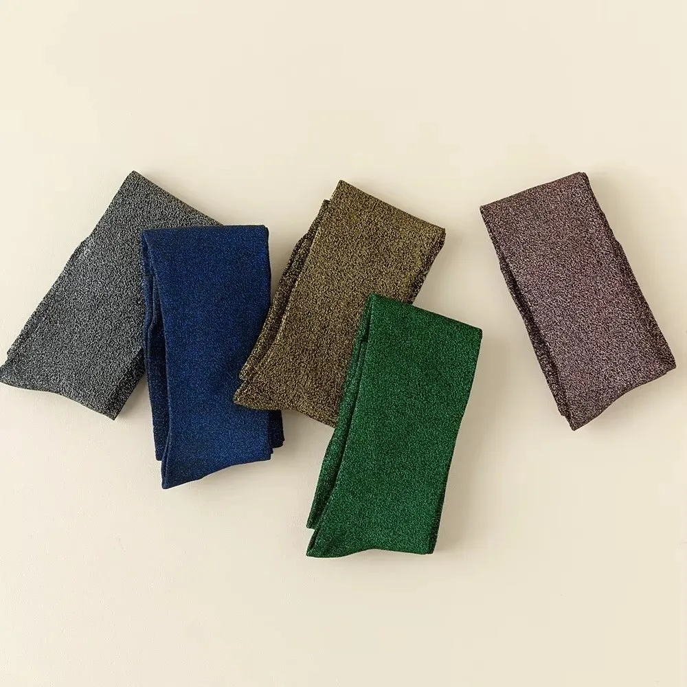 1 Pair Glitter Finish Over Knee High Socks Sheer Thin Fabric Soft Silky Texture Shiny Glitter Socks Breathable