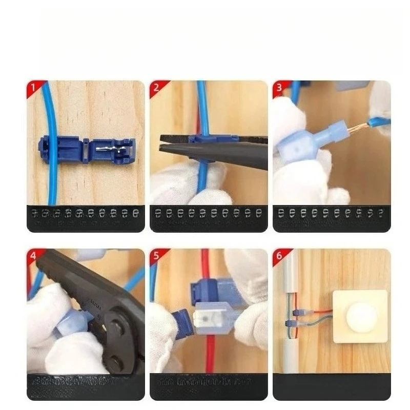 60Pairs T-type Non-breakable Wire Terminal Quick Connector Wire Harnessing And Separation Tool With No Wire Breakage