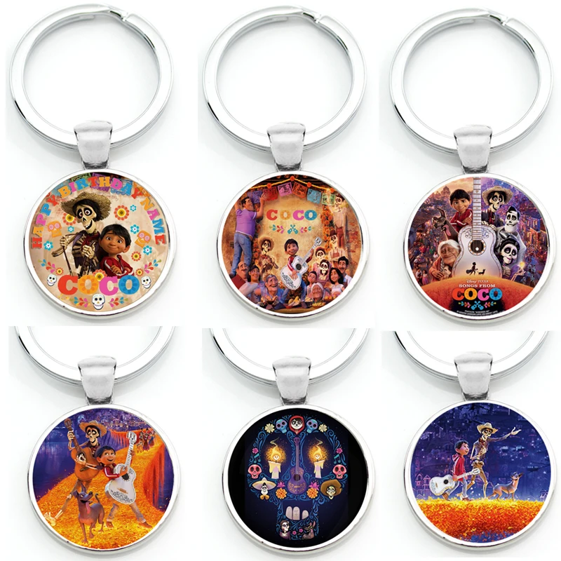Cute Animation Coco Disney Movie Merchandise Keychain Keyring Pendant On Carousell Cartoon Key Chain Key Ring Holder Kids Gift