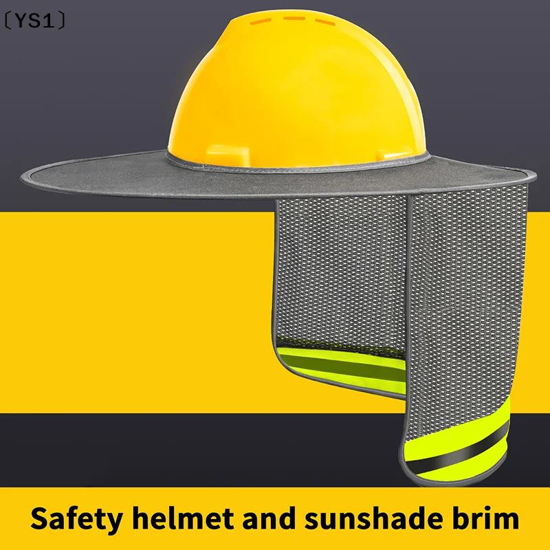 〔YS1〕Summer Sun Shade Safety Helmet Neck Shield Helmets Reflective Stripe Safety Cap Hat For Construction Worker