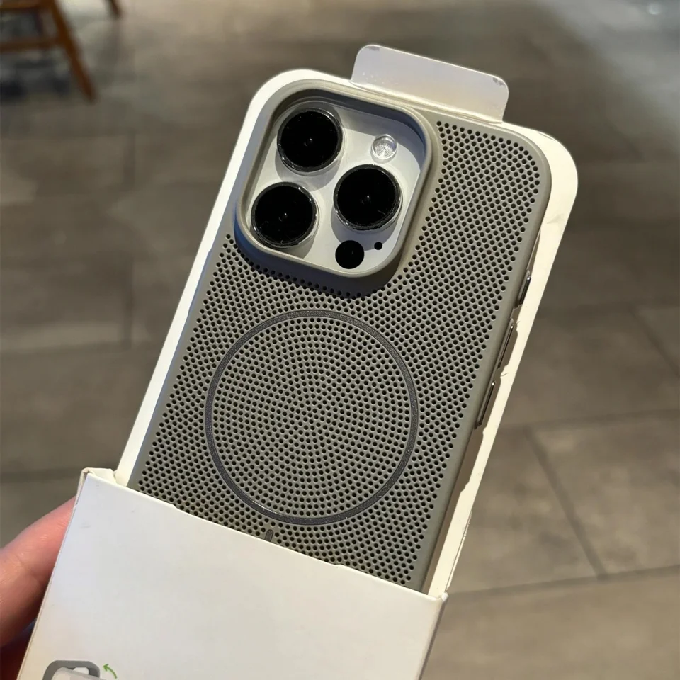 Funda magnética con malla de disipación para iPhone 17 Air 16 15 14 Plus 13 12 11 Pro Max con carga inalámbrica 3