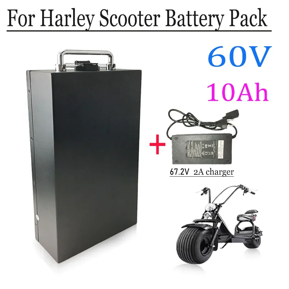 

For Harley 60V 10Ah electric vehicle high capacity waterproof lithium battery, two wheeled foldable electric scooter battery