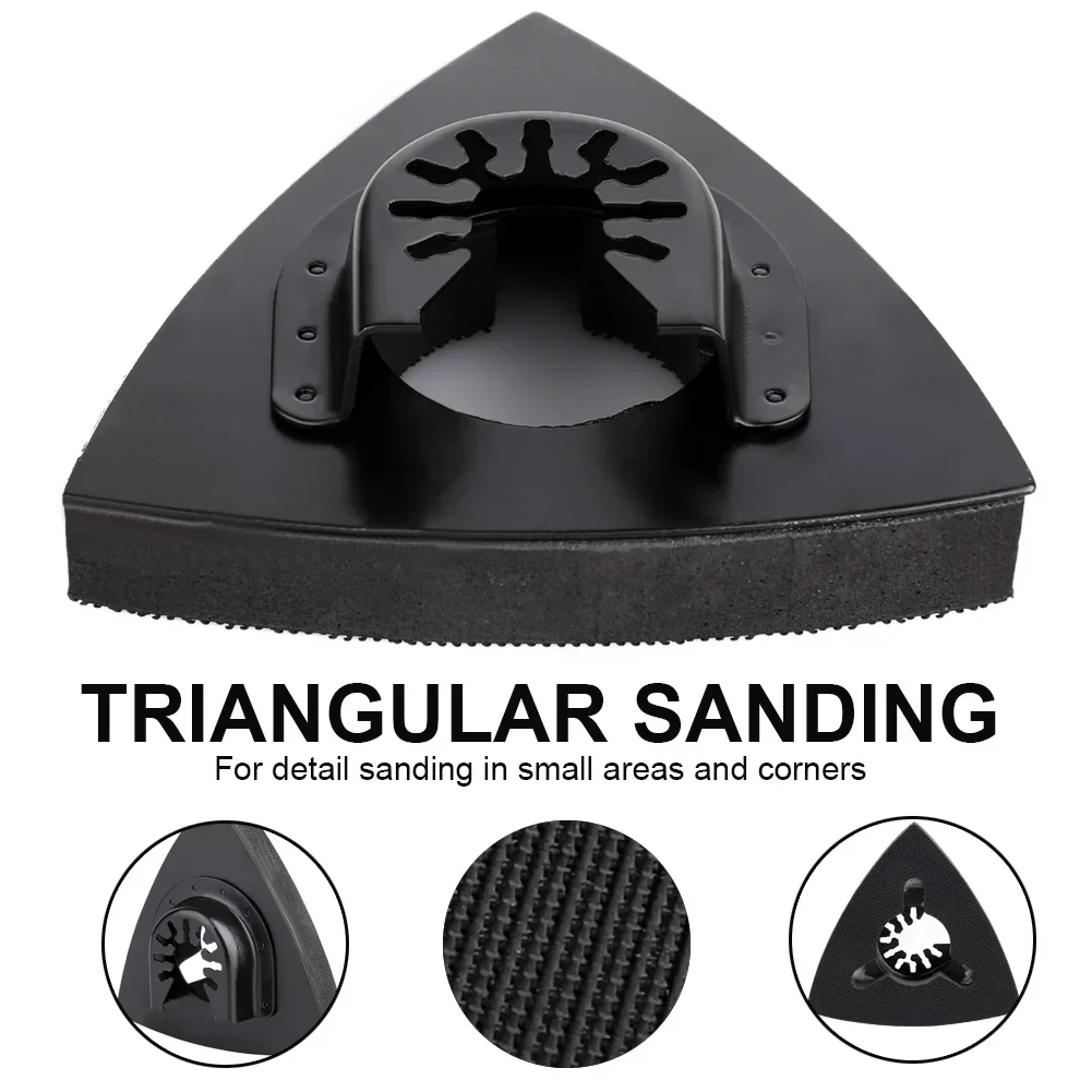 

80mm Stainless Steel Triangle Sand Tray Shaped Quick Release Polishing Sanding Pad Oscillating Saw Blade Multi Sander