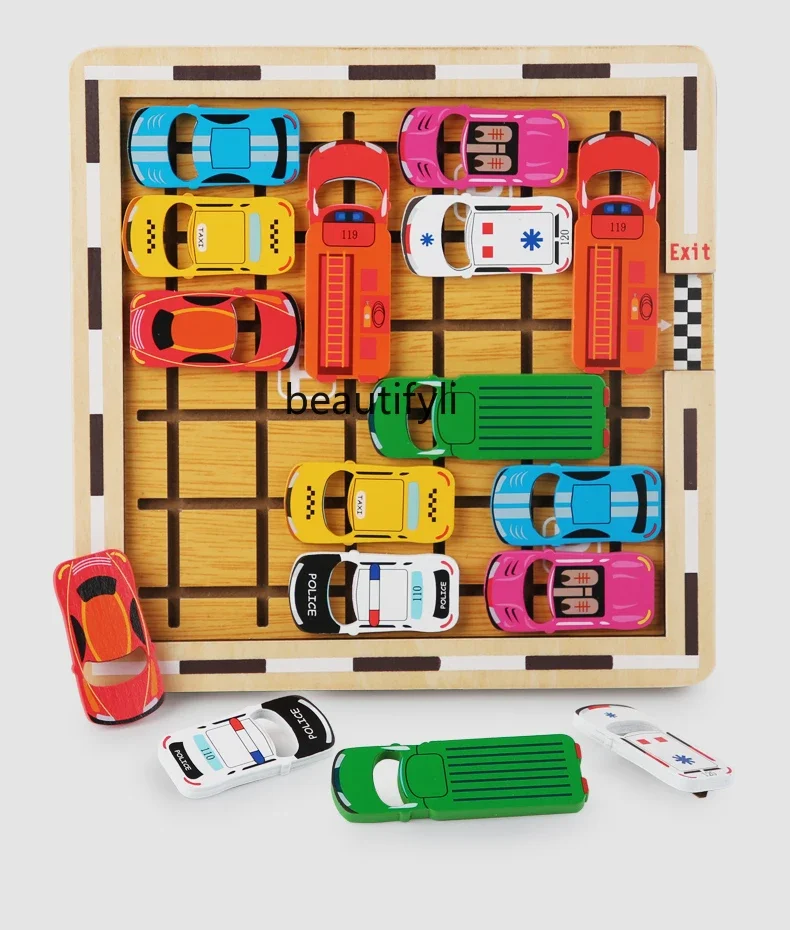 

Move the car out of the warehouse Children's math puzzle Logical thinking training Toys Car Huarong Road Brain