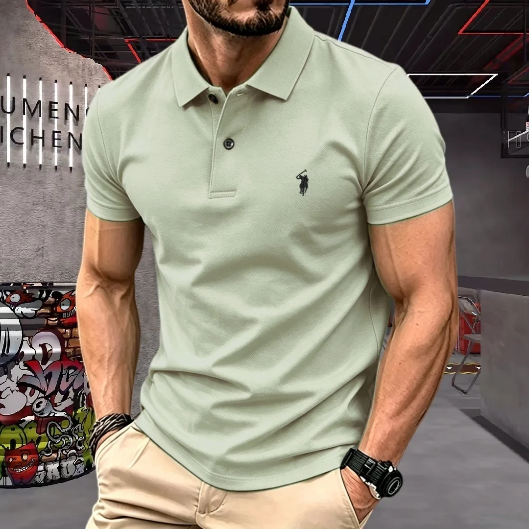New High-Quality Printed Short-Sleeved Men's Polo Shirt – Stylish, Casual, Breathable, and Cool Summer T-Shirt Top image 4