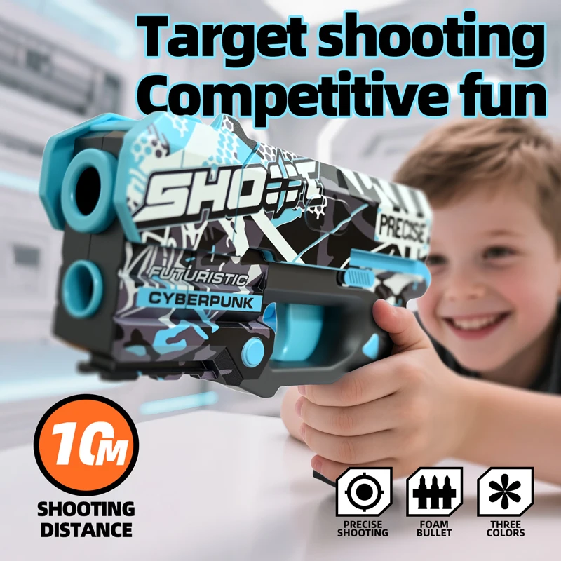 Soft Bullet Toy Gun Plastic Shooting Launcher with 6 Safe Foam Bullets Parent-Child Interactive Game Birthday Gift For kids