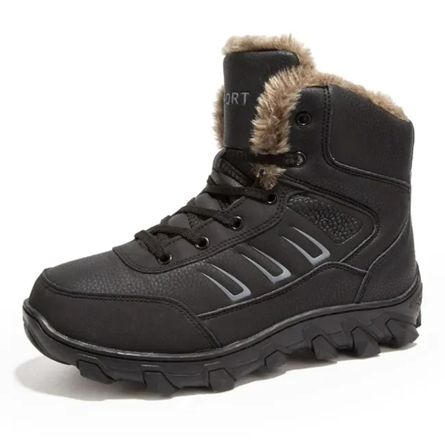 Botas de nieve de felpa para hombre, zapatos informales de trabajo para mantener el calor, zapatillas de deporte al aire libre, botines de invierno, novedad de 2023