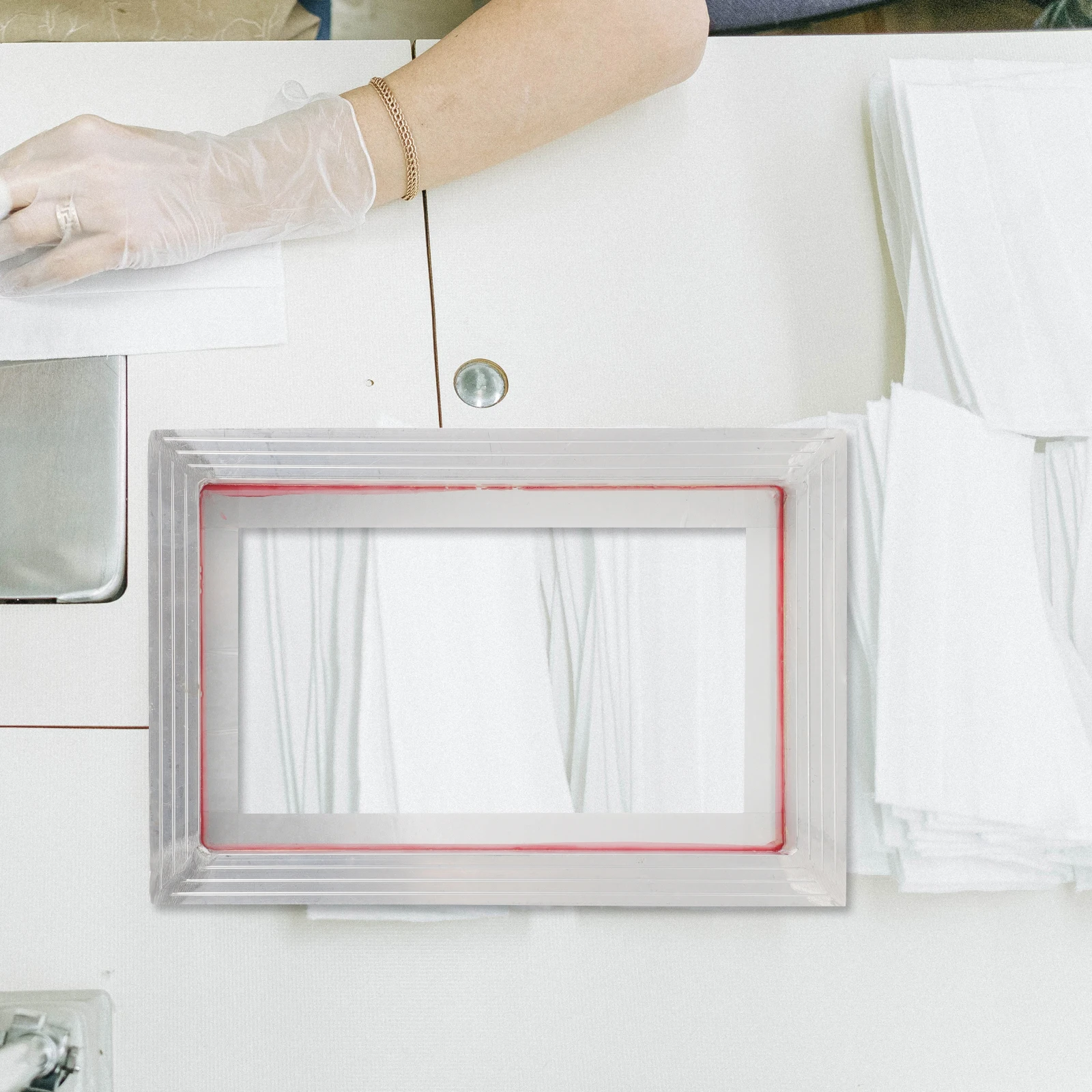 

Aluminum Alloy Screen Printing Frame 20x30cm Washable Reusable Starter Kit Professional Mesh Frame for DIY Art Craft