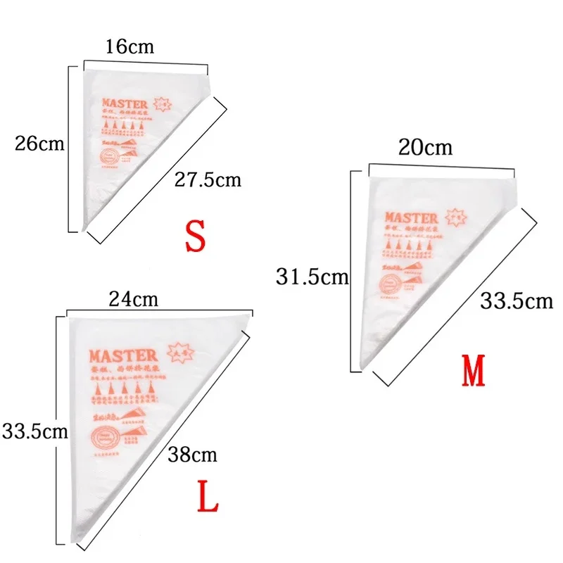 10/30/50PCS Disposable Pastry Bag S/M/L Size Confectionery Bags For Cake Fondant Decorating Kitchen Baking Piping Bag Tools