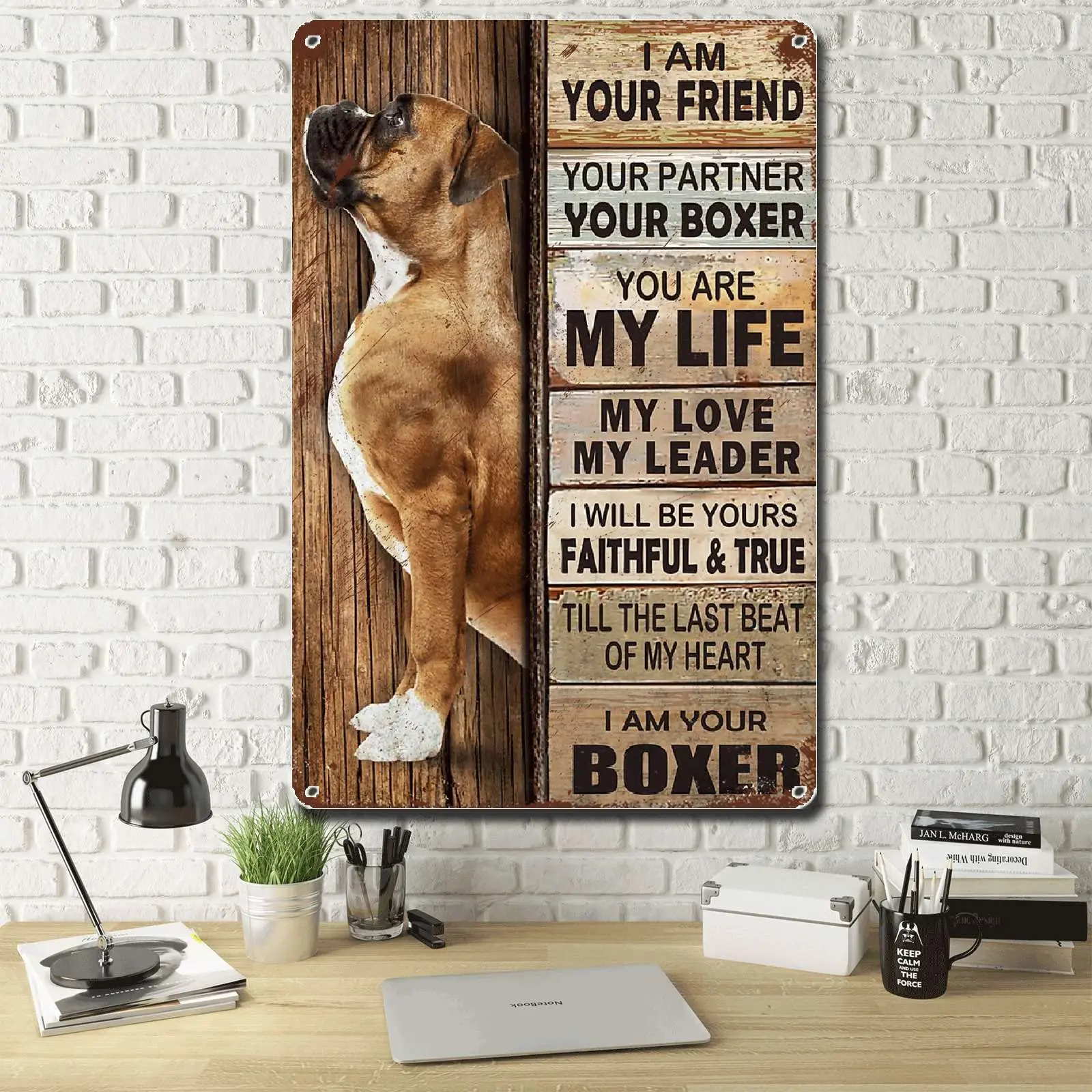 Lygond Metal Sign Tin Sign Vintage Wall Art I Am Your Friend Gift For Boxer Lovers dog lovers Vintage Wall Art Prints Funny Sign