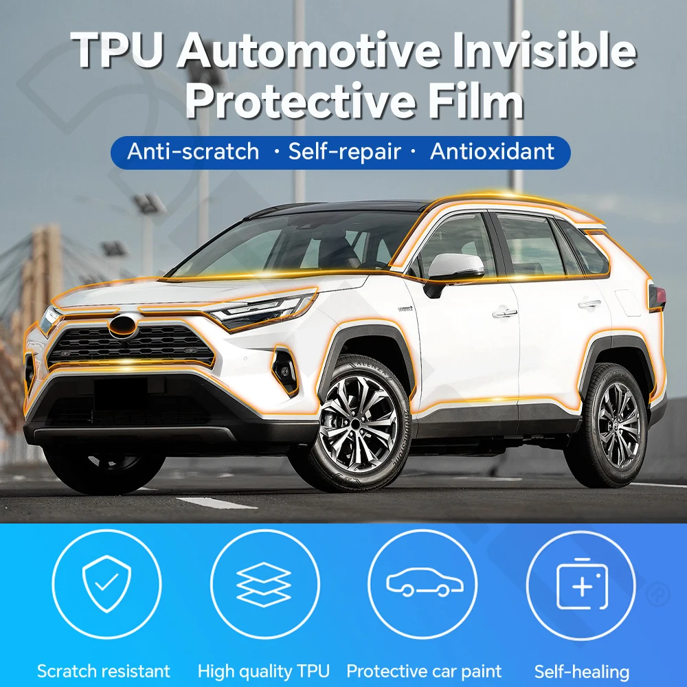 Pre-cut PPF For Toyota RAV4 2019-2025 TPU Paint Protection Film Car Body Resistant Anti-scratch Clear Bra Invisible Repairable view 4