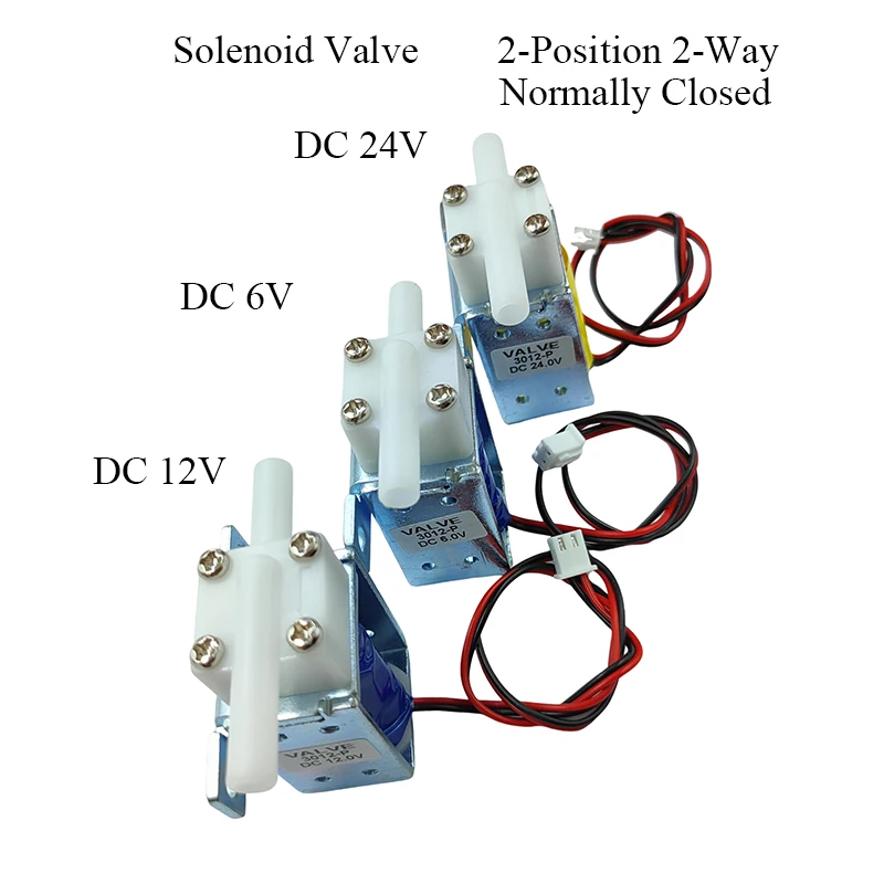 

6V/12V/24V Solenoid Valve 2-Position 2-Way Normally Closed Water Air On/Off Flow Control Electric Solenoid Valve 6.2mm Diameter